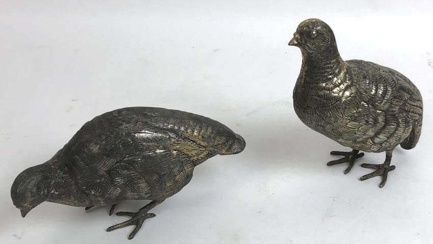 Pair of silver plated pheasant (1 of 6)