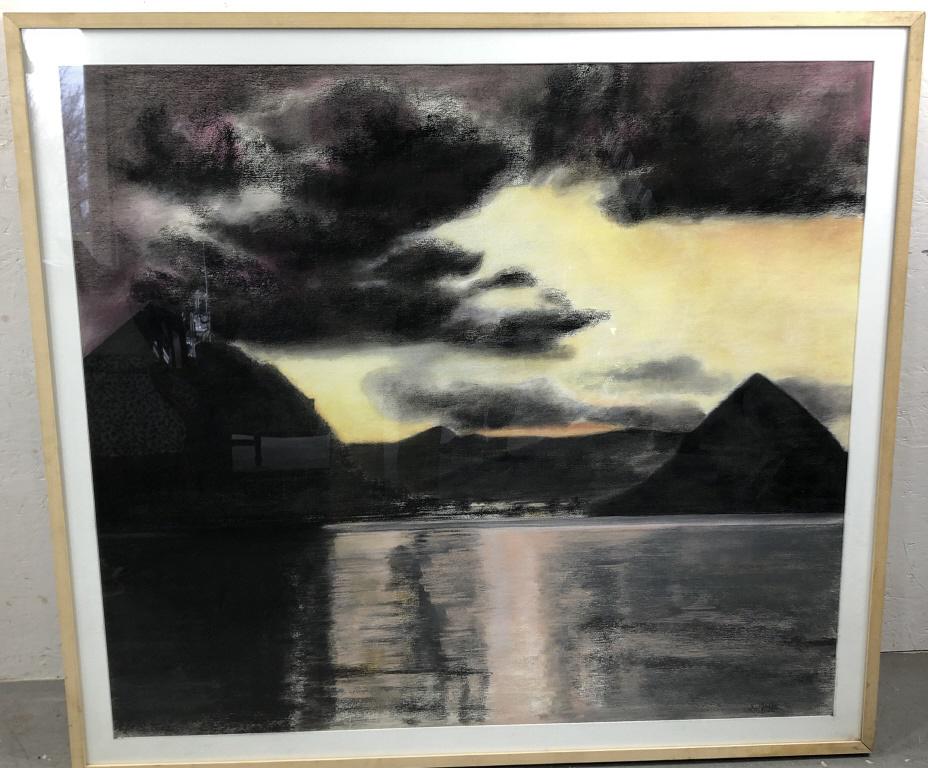 Steve Jaffe (American 1943-2009): The Distant and the Near Pastel on paper, signed (lr) Sight 40"h x 34 3/4"w Condition, some scratches to frame