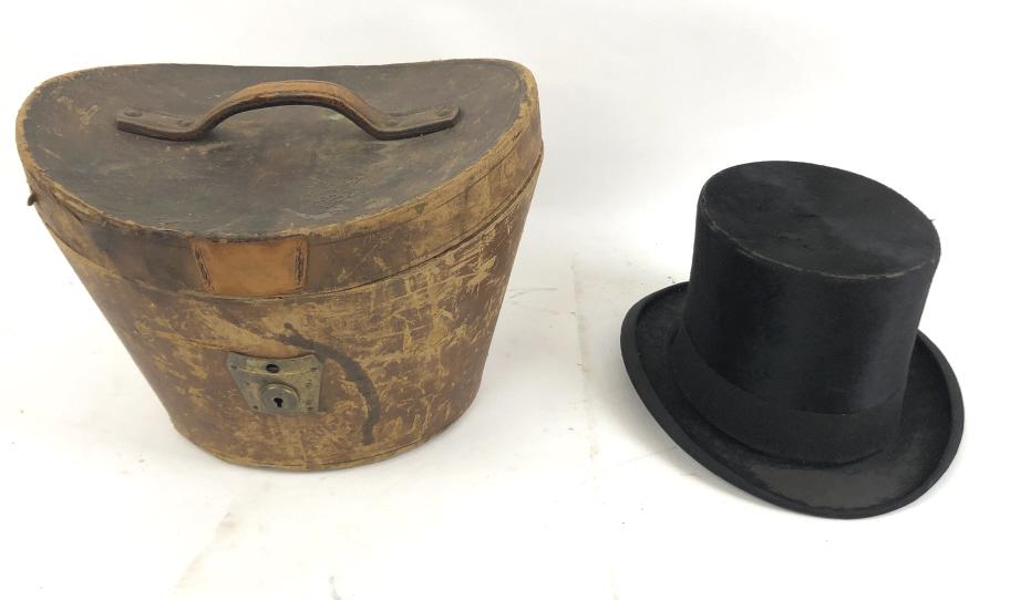 Top hat  and leather hat box (1 of 5)