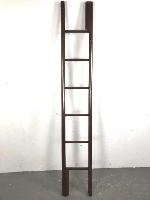 Folding mahogany library ladder (1 of 4)