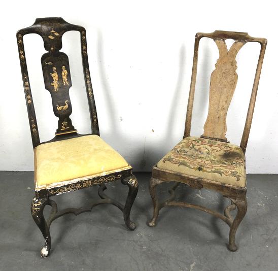 Queen Anne inlaid side chair (1 of 9)