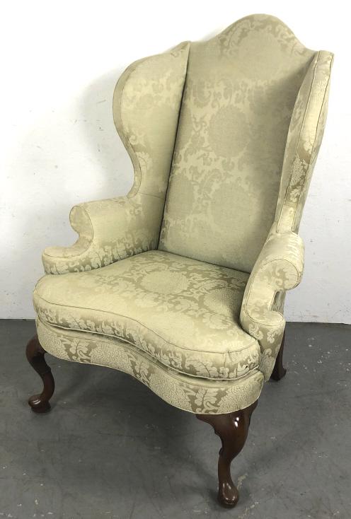 Kittinger upholstered wingback chair (1 of 6)