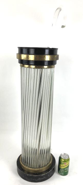 Art Deco style metal and glass umbrella stand (1 of 5)