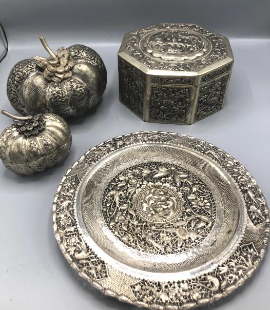Group of Siamese style silver plated articles (1 of 11)