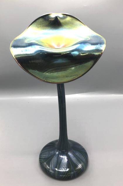 Orient and Flume art glass vase: 15"h Signed on bottom Condition, good