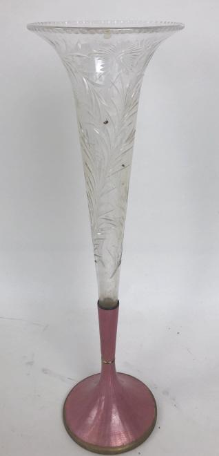 Sterling, enamel and crystal tulip vase (1 of 4)