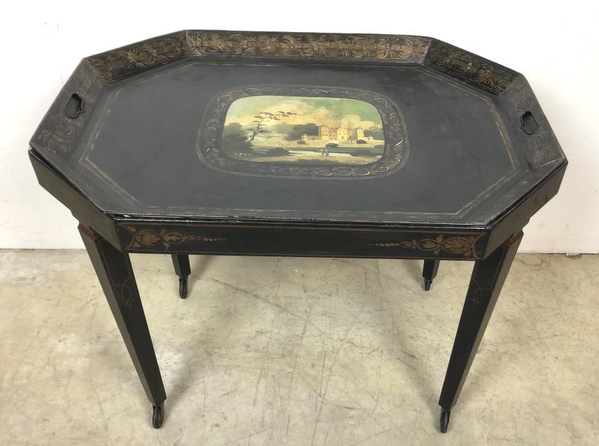 Tole tray on stand (1 of 5)