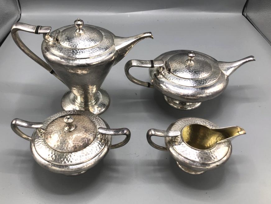 Art Deco style silver plated tea and coffee set (1 of 6)