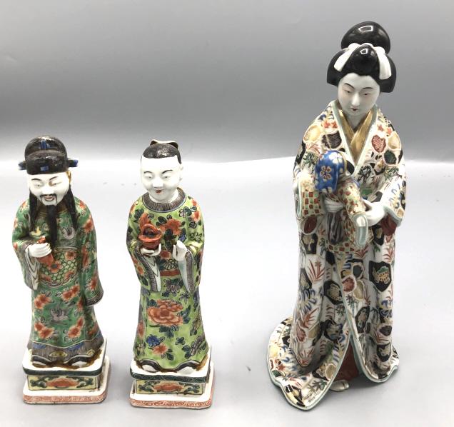 Group of 3 Asian porcelain figures (1 of 8)