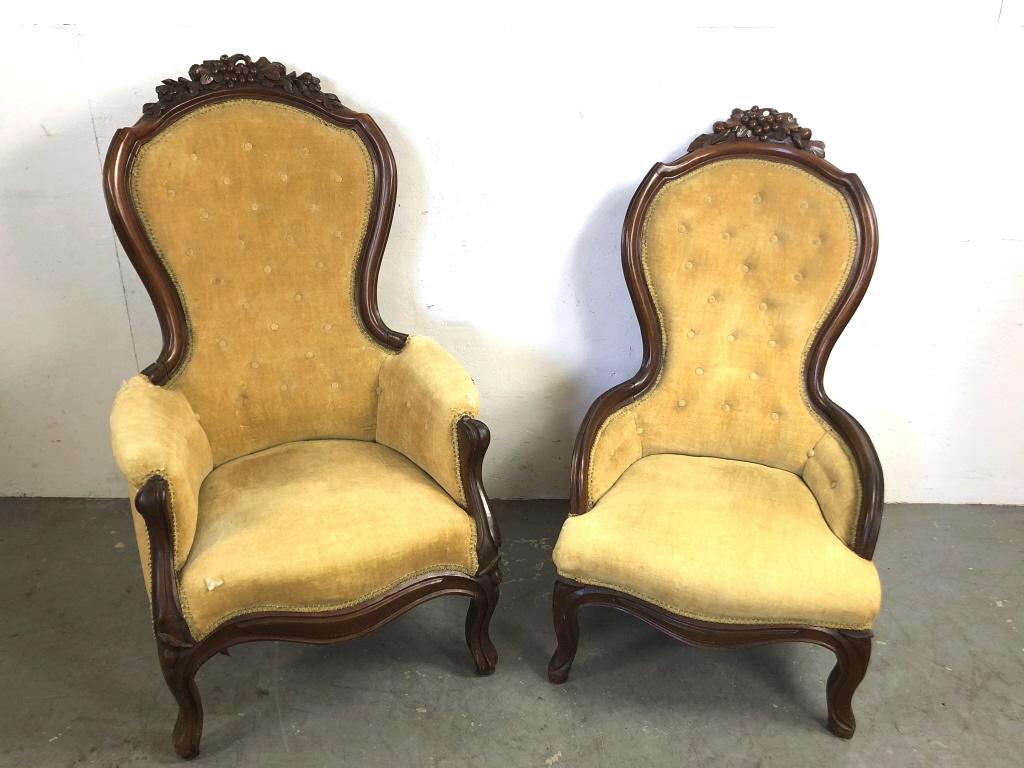 Victorian upholstered arm and side chair (1 of 10)