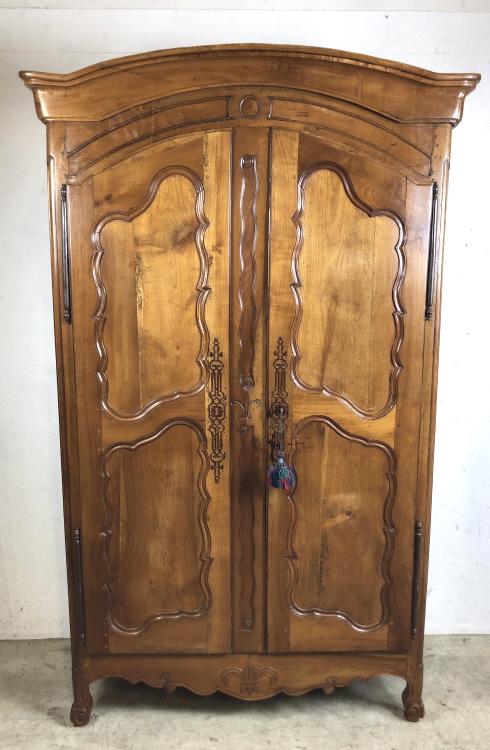 French provincial walnut armoire (1 of 9)