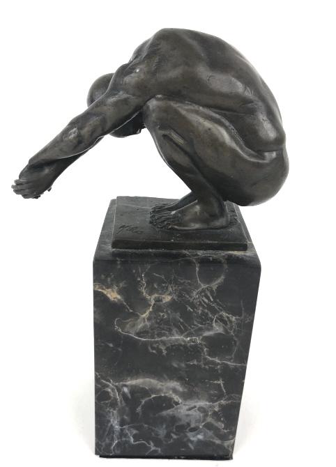 Bronze of swimmer, signed Milo (1 of 6)