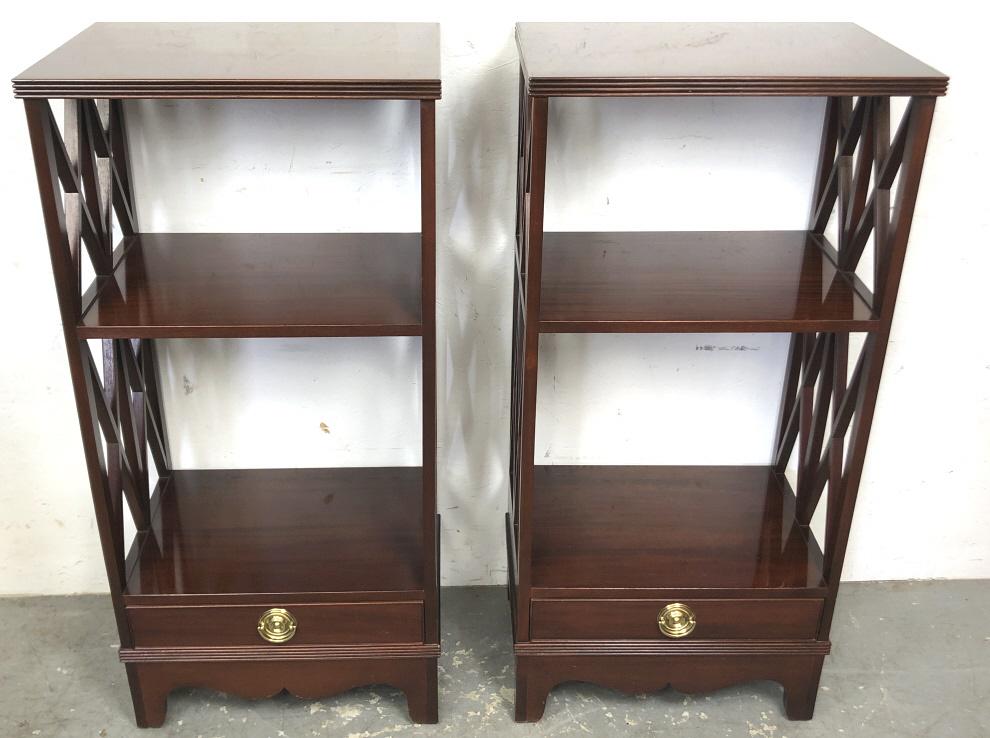 Pair of Baker mahogany open bookcases (1 of 6)