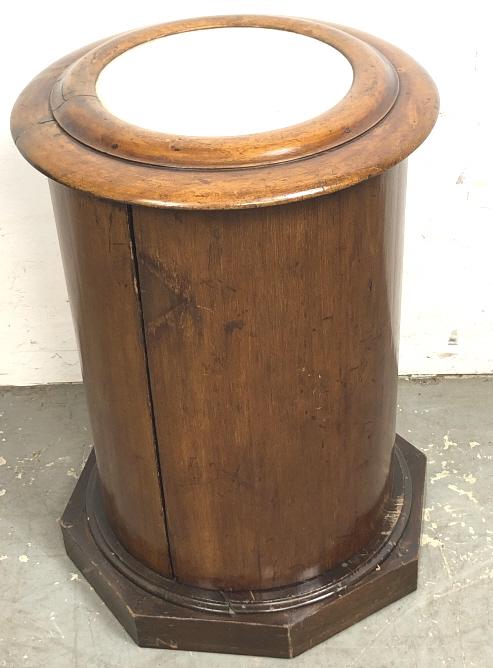 Mahogany and marble top pot cupboard (1 of 5)