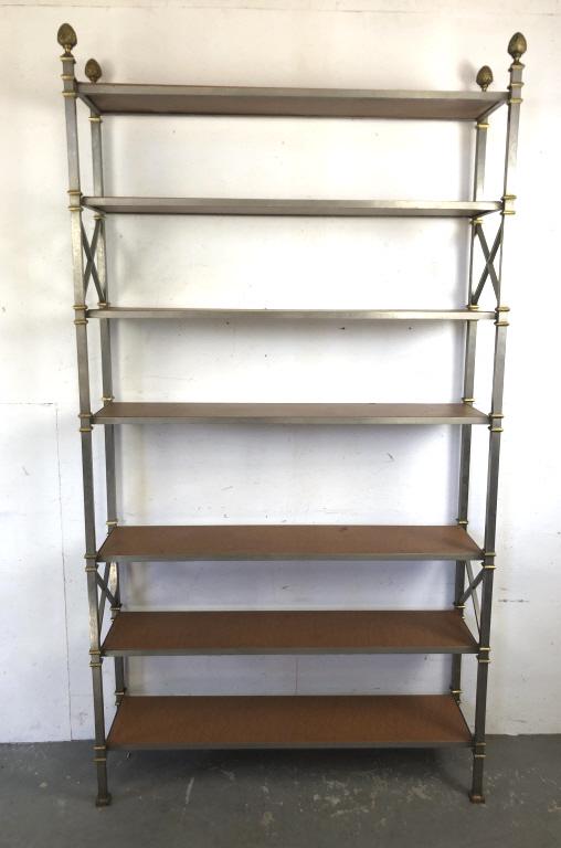Neoclassical style metal open bookshelf (1 of 5)