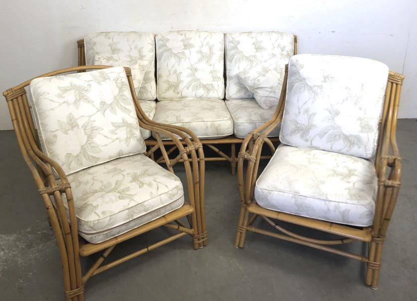 Heywood Wakefield 3 piece bamboo sunroom set (1 of 9)