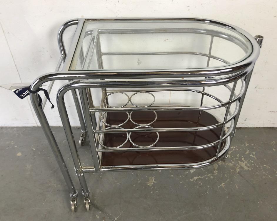 Ralph Lauren Metropolis trolley: 28 3/8"h x 31 1/4"d x 16 5/8"d Condition, like new, some scratches, missing chrome cap