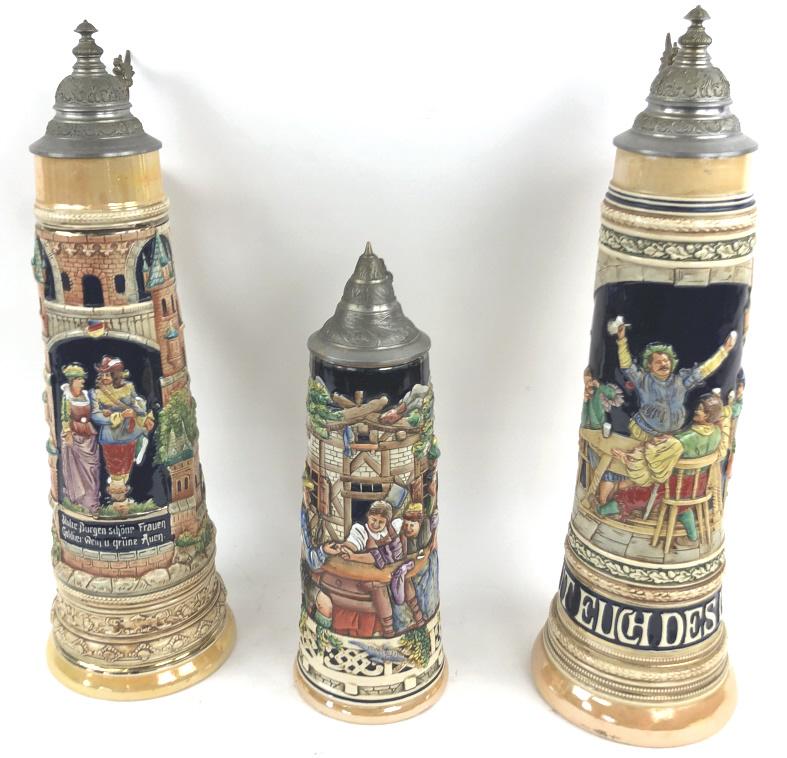 Group of 3 Large Steins (1 of 12)