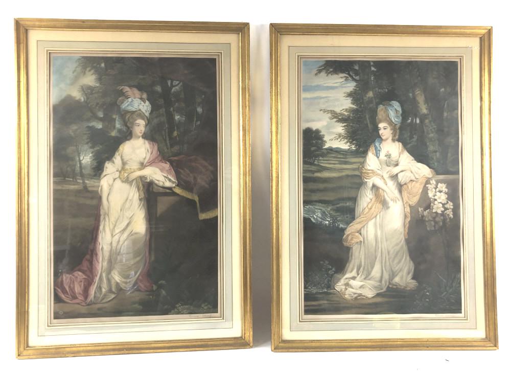 Ernest Slamp: Mezzotints Overall size is 38" x 26 1/2" Condition, some fading to border, some wrinkling ,