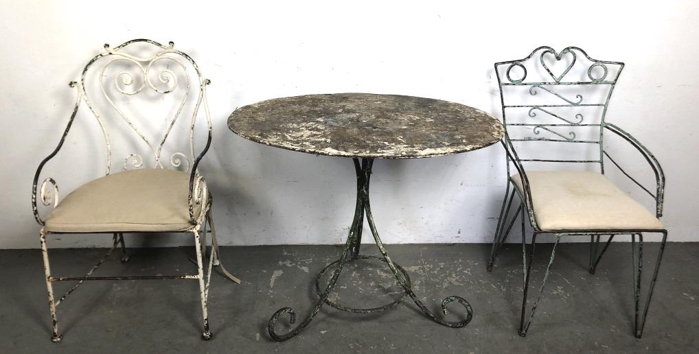 Wrought Iron Table Together With 2 Chairs (1 of 6)