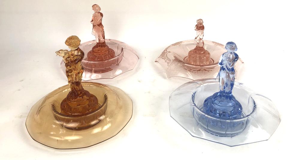 Group of 4 glass flower bowls (1 of 7)