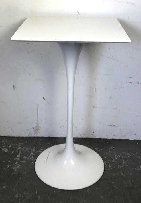 Knoll style high table: 40 1/4"h x 23 1/2" sq Condition, scratches and scuffs