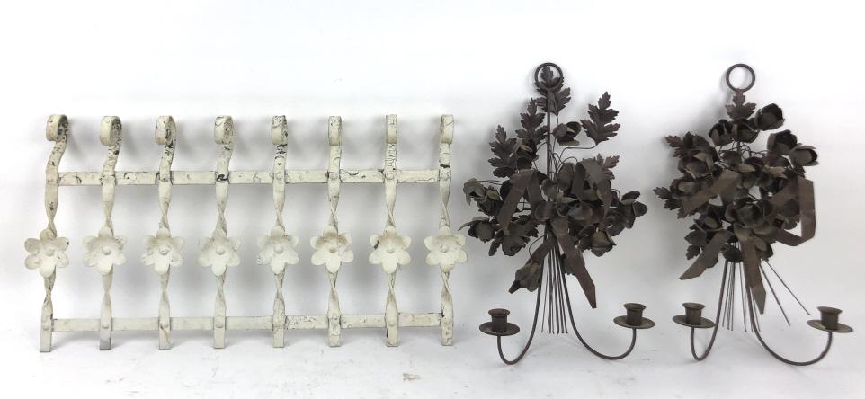 A Pair of Floral Metal Sconces (1 of 3)