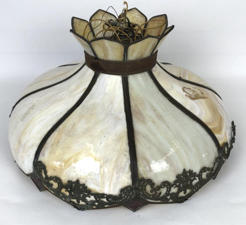 A Slag Glass Hanging Lampshade (1 of 5)