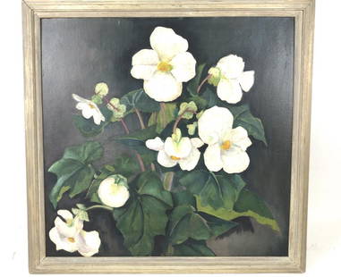 Oil on Panel, Still Life, Signed Hannah: Image Sight measures 22 3/4" x 22 1/2" Condition, overall wear to frame.