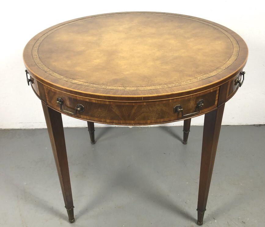Georgian Style Mahogany & Leather Top Side Table (1 of 4)
