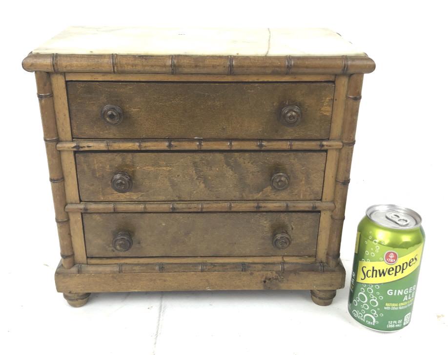 Diminutive Faux Bamboo 3 Drawer Commode (1 of 5)