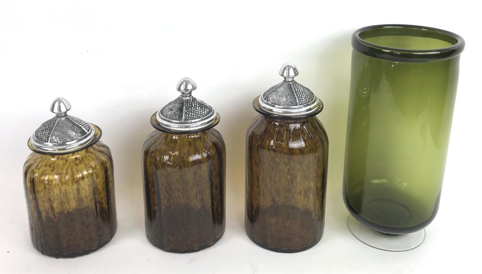 A Group of 3 Glass canisters (1 of 4)