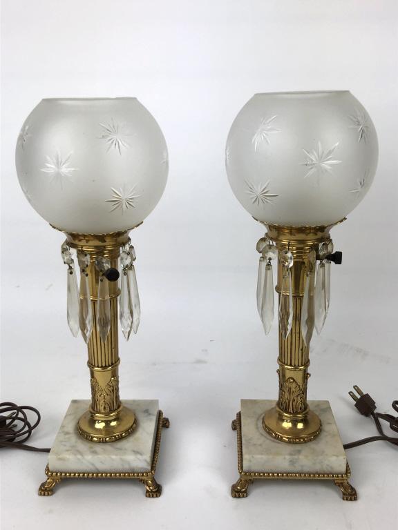 A Pair of Gilt Metal Column Form Lamps (1 of 3)