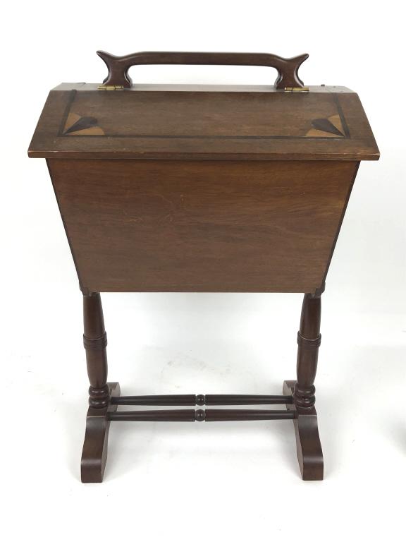 Mahoghany Inlaid Sewing Stand (1 of 6)