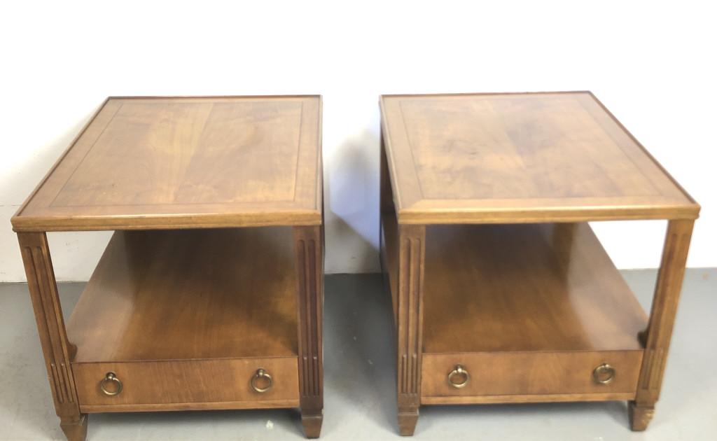 A Pair of Baker Fruitwood End Tables (1 of 6)