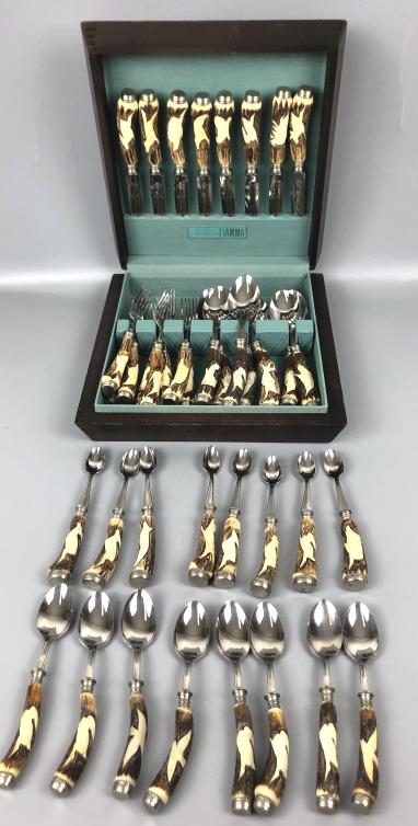 Set of German horn handled flatware (1 of 7)