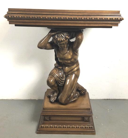 Carved wood figural console (1 of 5)