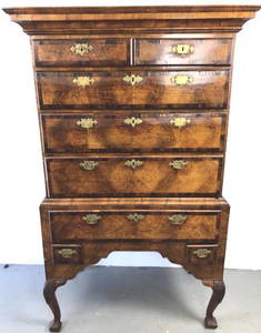 Georgian Walnut Chest on Stand