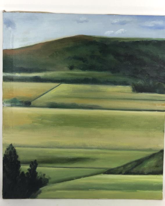 Steve Jaffe ( American 1946 -2009) Fields of Green, Oil (1 of 3)