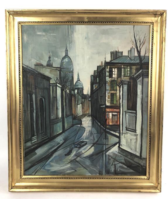 French School Street Scene Oil on Canvas  Image sight (1 of 4)