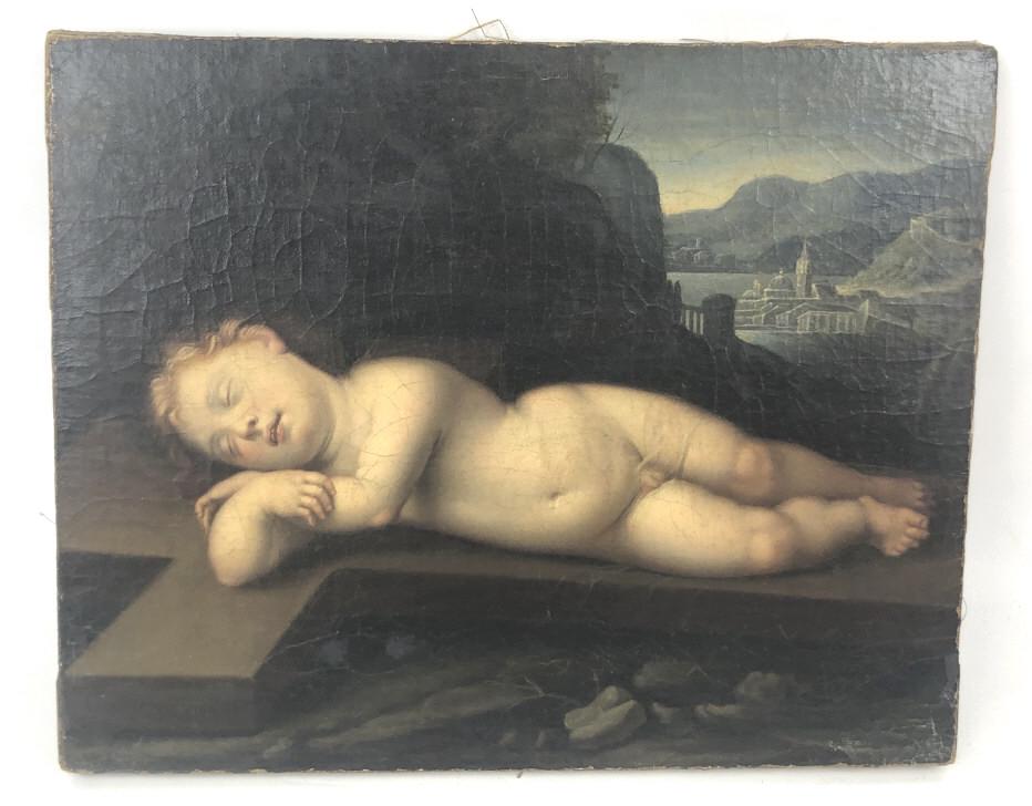 Cor Meum Vigilat 19th Century, oil on canvas.  13 1/4" (1 of 5)