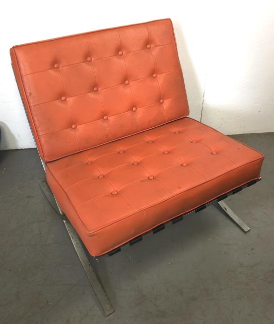 Barcelona Style Chair With vinyl seats.  33" h x 30 (1 of 5)