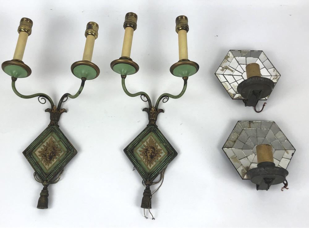 A Pair of Caldwell Paint Decorated Sconces Together (1 of 6)