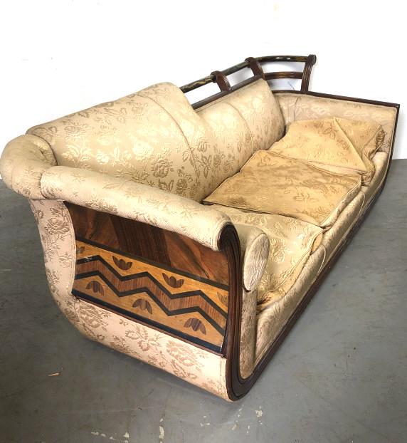 Art Deco Mahogany Inlay Upholstered Sofa With Inlay (1 of 7)