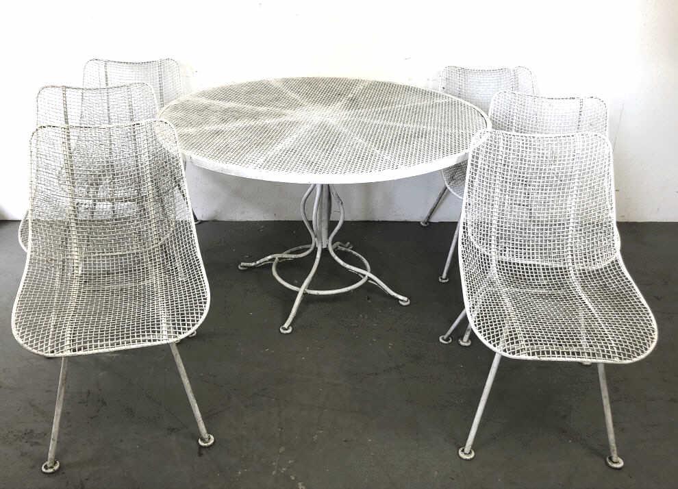 Woodard Dining Table and 6 Chairs Table is 28 1/2" h x (1 of 6)