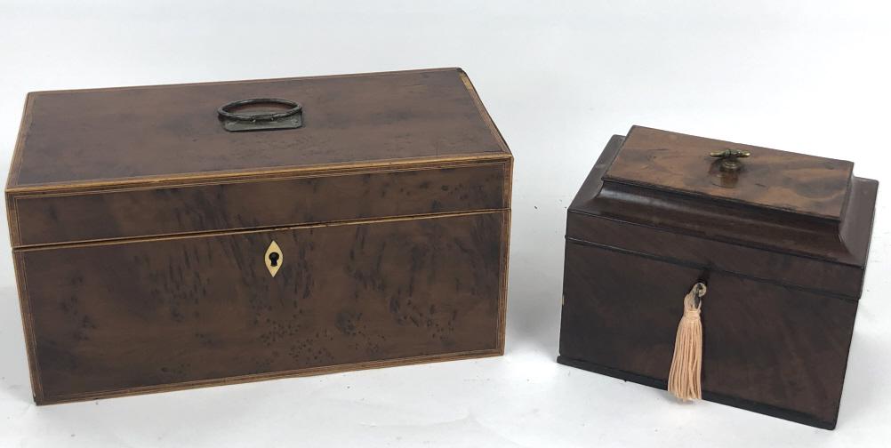 19th Century Yew Wood Tea Caddy Together with 19th (1 of 12)