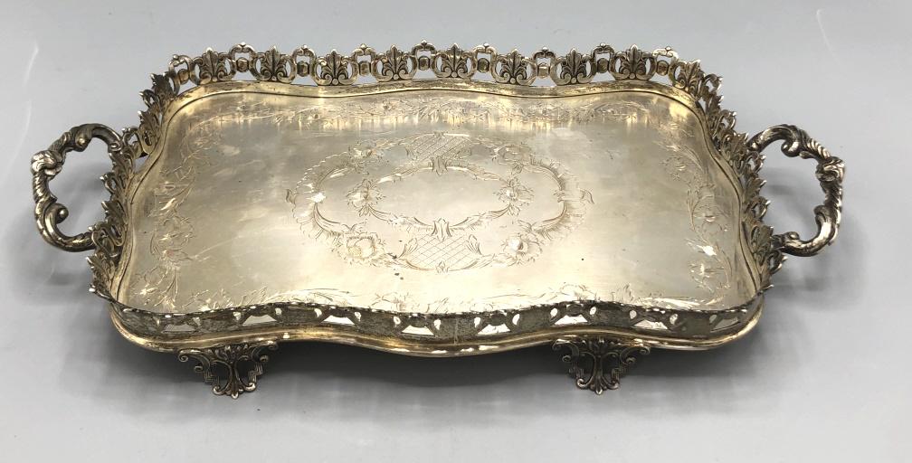 A Sterling Silver Gallery Tray Approximately 23 ounces. (1 of 4)