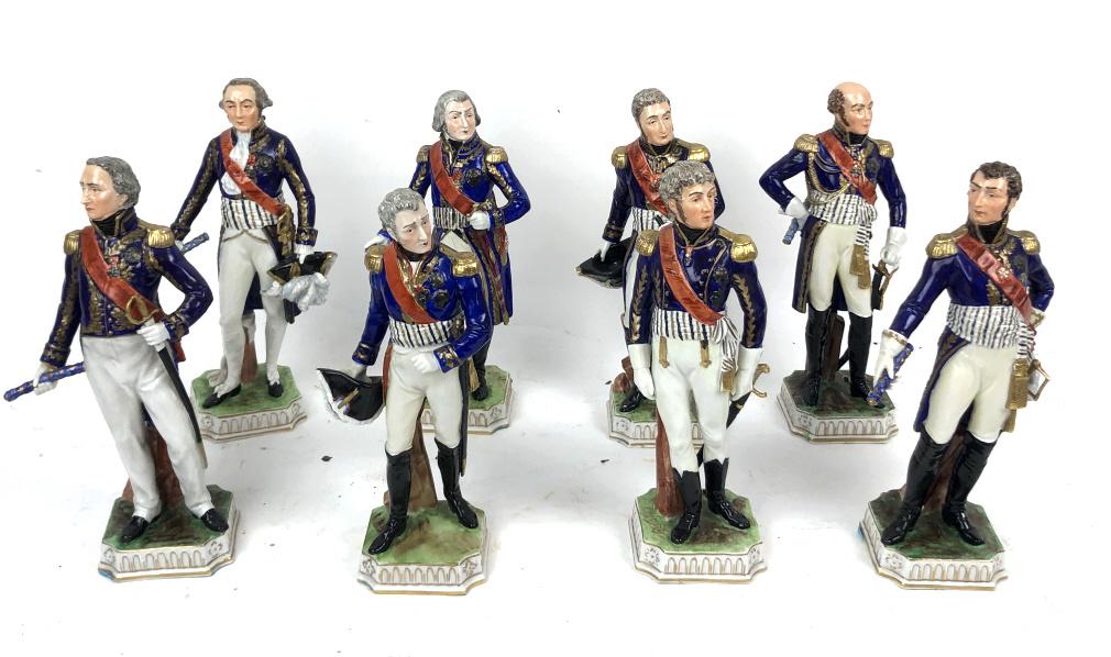 8 Dresden Napoleonic  Porcelain Figures Tallest is 11 (1 of 10)