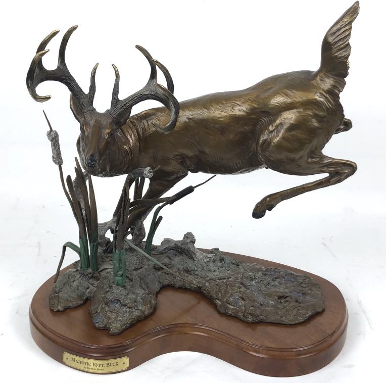 Bronze of Majestic 10pt Buck signed Dennis Jones (1 of 6)