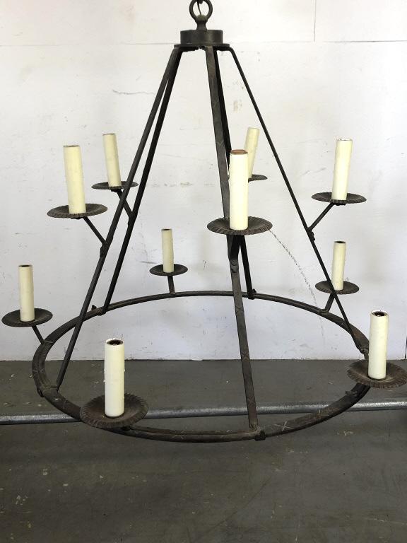 Wrought Iron 10 Light Chandelier Matches lot 227.  39" (1 of 4)